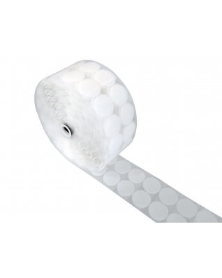 Kolečka na suchý zip s lepidlem 4,5 cm bílá pes/nylonový háček