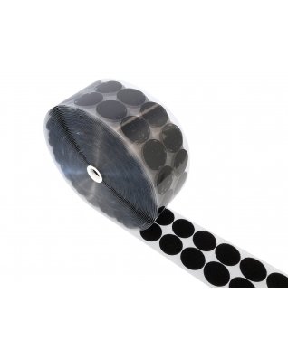 Kolečka na suchý zip s lepidlem 4,5 cm černý pes/nylonový poutko