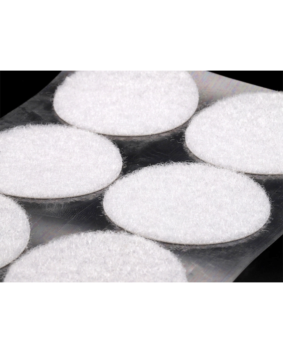 Klettringe mit kleber 4,5 cm weiß 100% nylon flausch