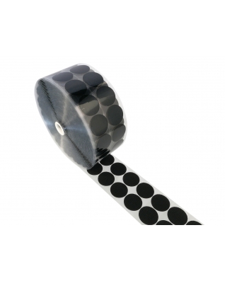 Hook-and-loop dots with glue 4.5 cm black 100% nylon hook