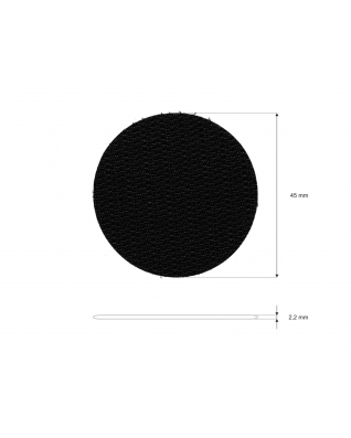 Hook-and-loop dots with glue 4.5 cm black 100% nylon