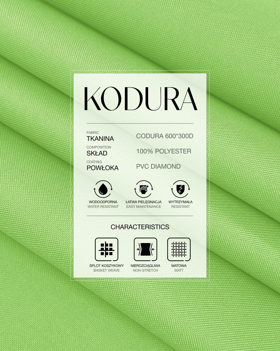Tkanina wodoodporna Kodura 600D*300D PVC (041) jasnozielona