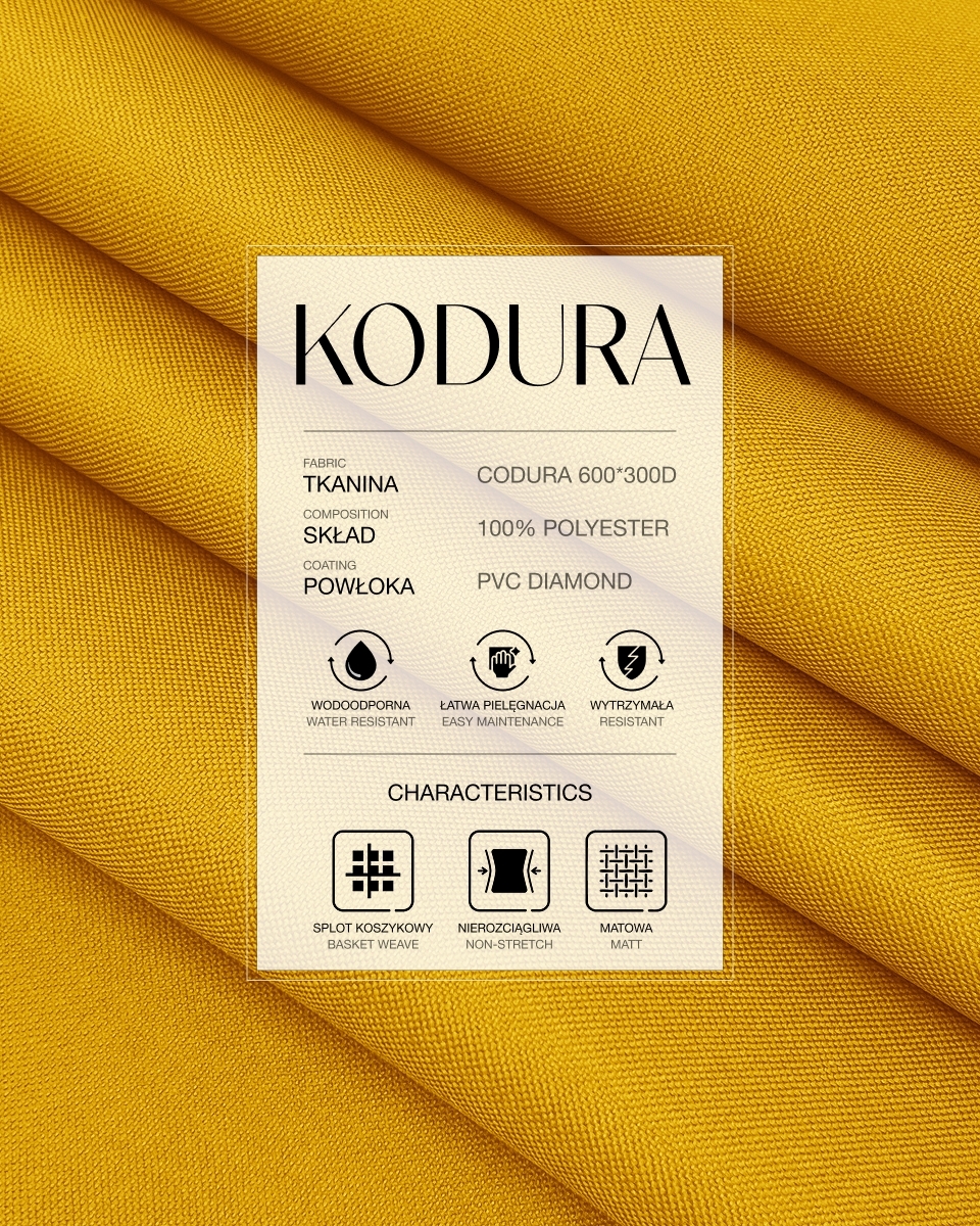 Tkanina wodoodporna Kodura 600D*300D PVC (056) żółta