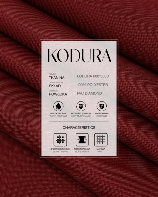 Voděodolná tkanina Kodura 600D*300D PVC (059) bordó