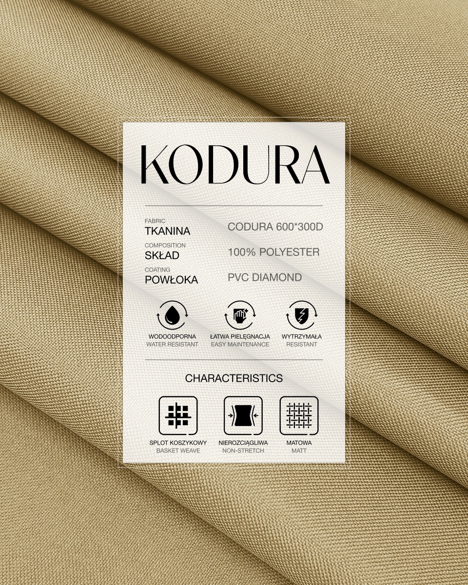 Tkanina wodoodporna Kodura 600D*300D PVC (098) beżowa