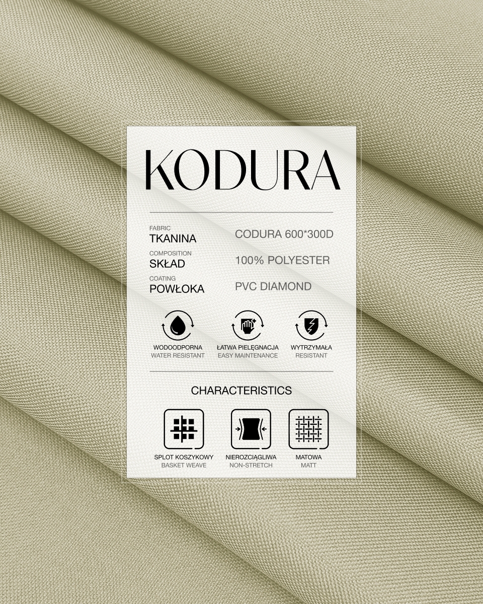 Voděodolná tkanina Kodura 600D*300D PVC (101) světle béžová