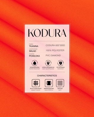 Voděodolná tkanina Kodura 600D*300D PVC (1002) neonově oranžová