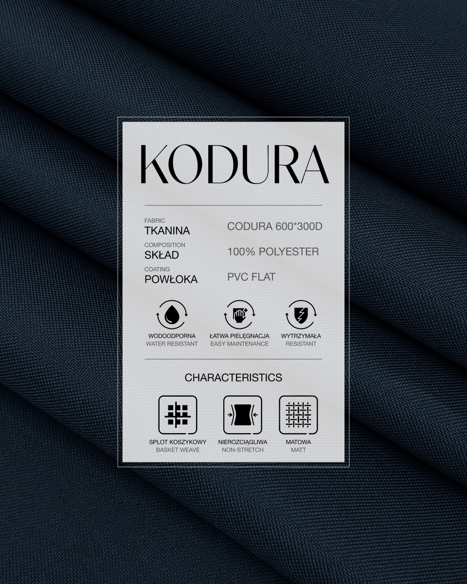 Voděodolná tkanina Kodura 600D*300D PVC FLAT (058) námořnická modrá