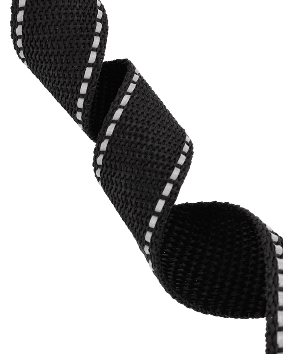 Reflective webbing 30 mm / 1,3 mm black 580 pp 25 mb
