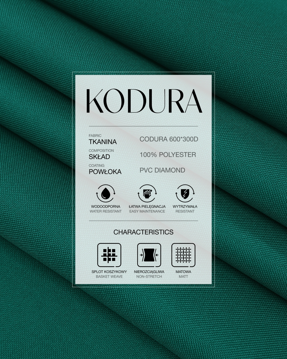 Tkanina wodoodporna Kodura 600D*300D PVC (605) ciemnomorska