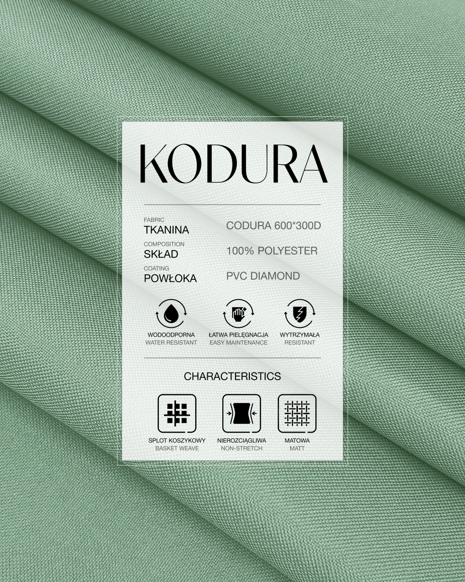 Tkanina wodoodporna Kodura 600D*300D PVC (770) szałwiowy