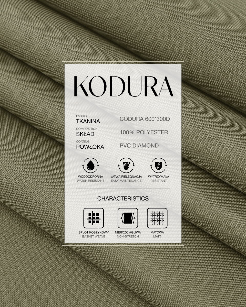 Tkanina wodoodporna Kodura 600D*300D PVC (884) beżowa