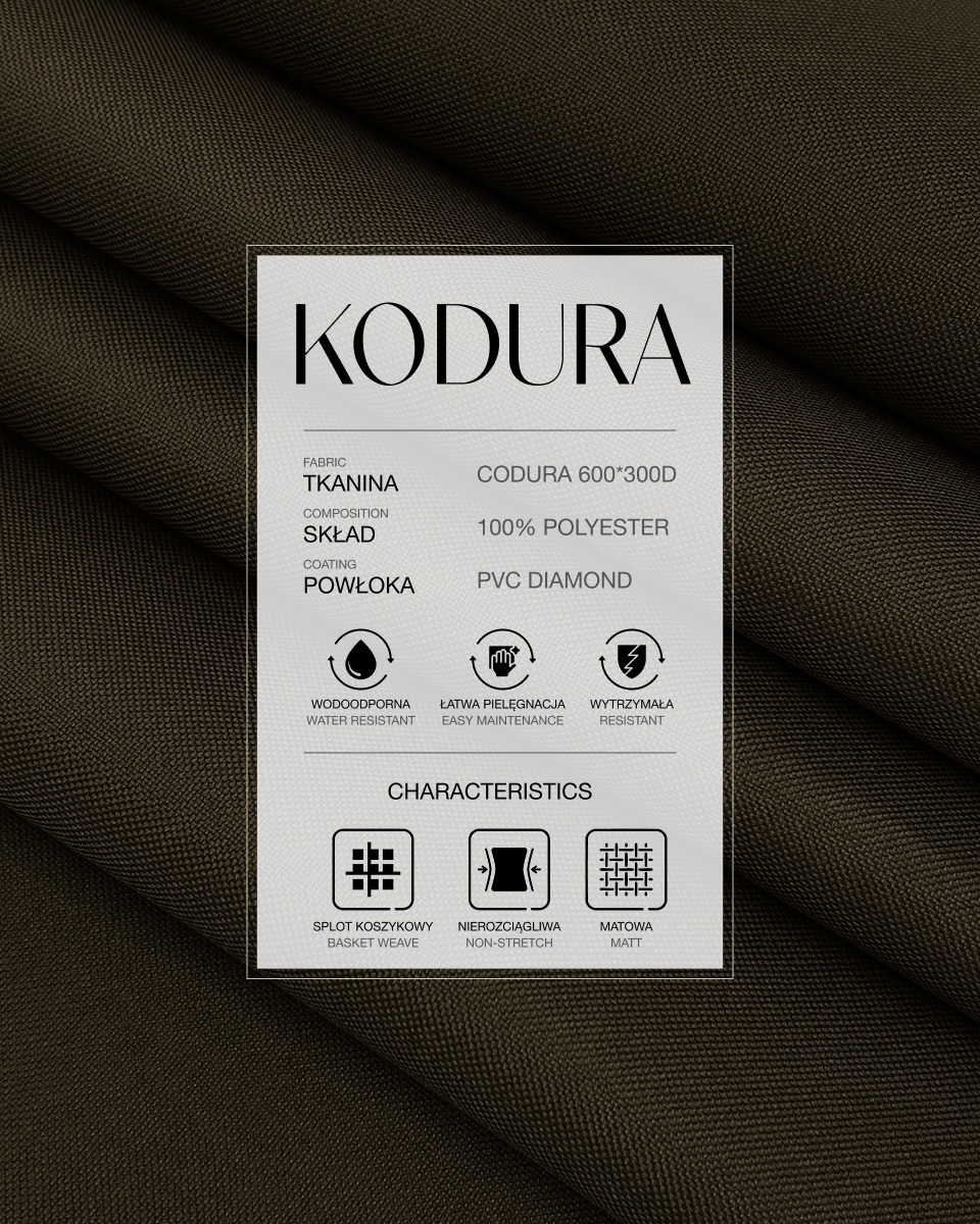 Voděodolná tkanina Kodura 600D*300D PVC (141) tmavě hnědá