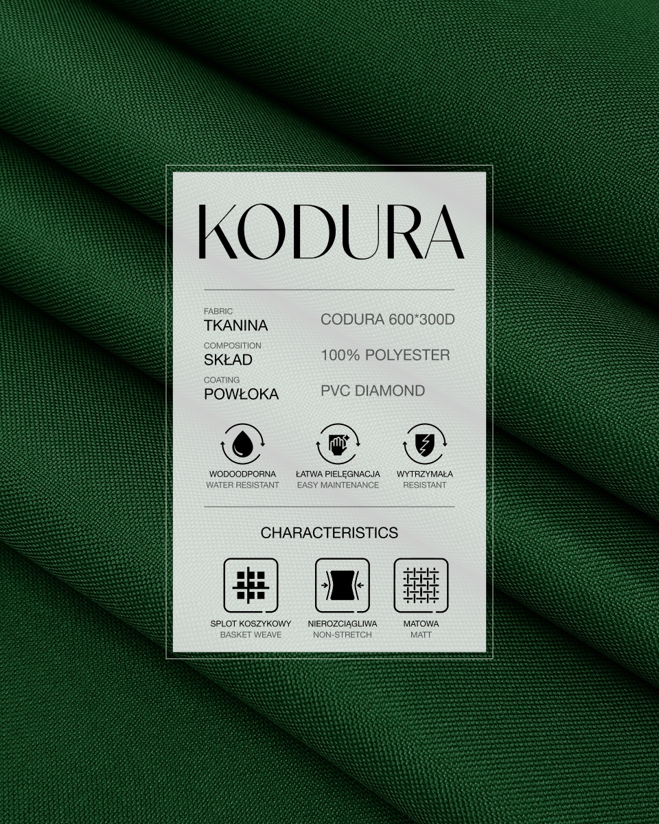 Voděodolná tkanina Kodura 600D*300D PVC (153) tmavě zelená