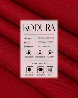 Voděodolná tkanina Kodura Light 600D*300D PVC (171) červená