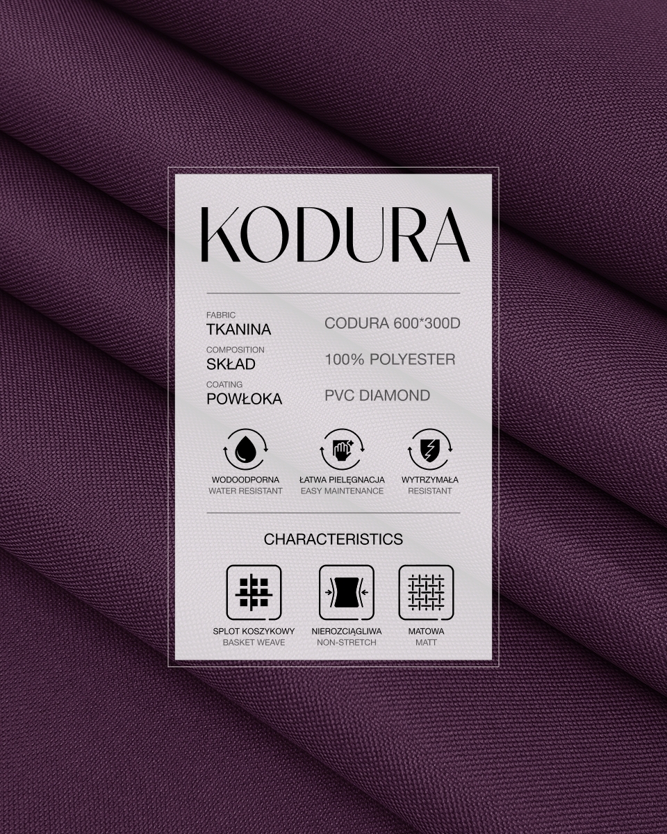 Voděodolná tkanina Kodura 600D*300D PVC (174) fialová