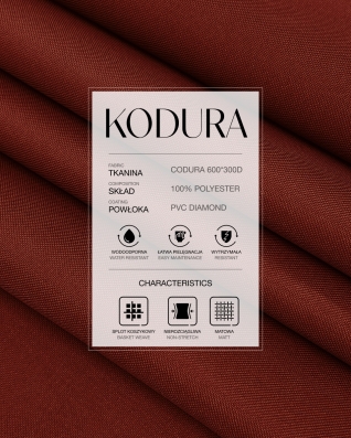 Voděodolná tkanina Kodura 600D*300D PVC (199) cihlově červená