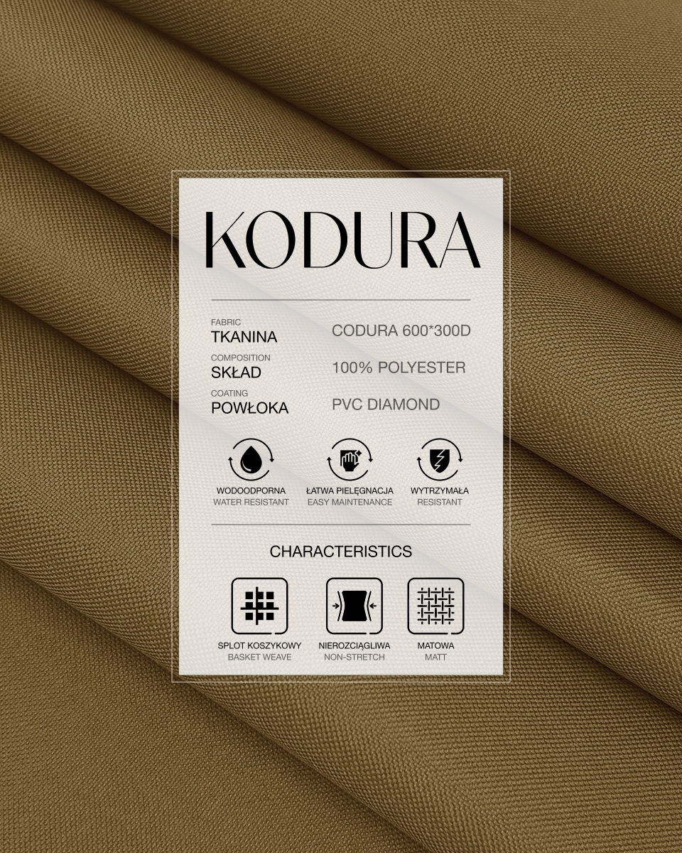 Tkanina wodoodporna Kodura 600D*300D PVC (219) beżowa