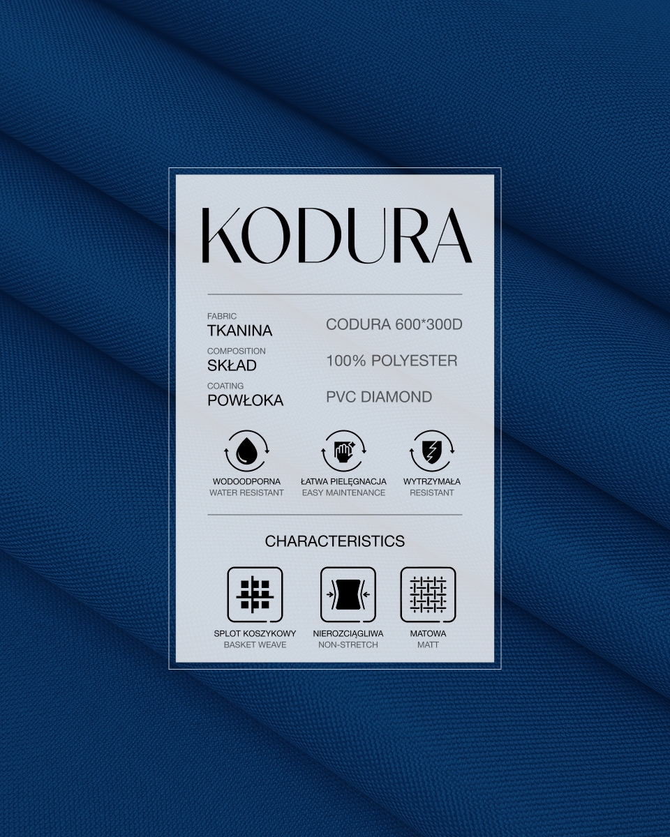 Tkanina wodoodporna Kodura 600D*300D PVC (220) chabrowa