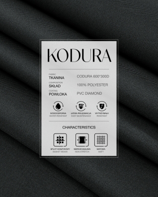 Tkanina wodoodporna Kodura Light 600D*300D PVC (301) grafitowa