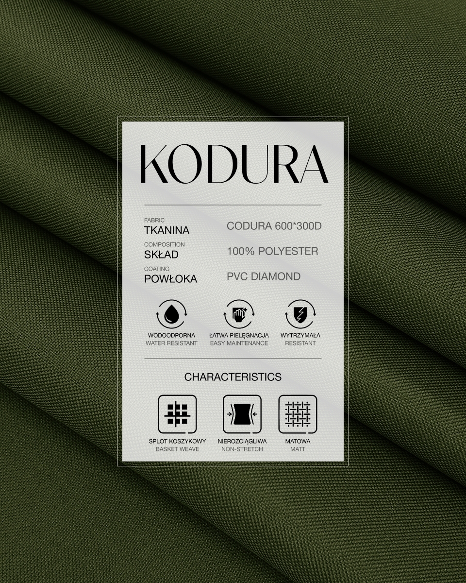 Voděodolná tkanina Kodura 600D*300D PVC (305) olivová
