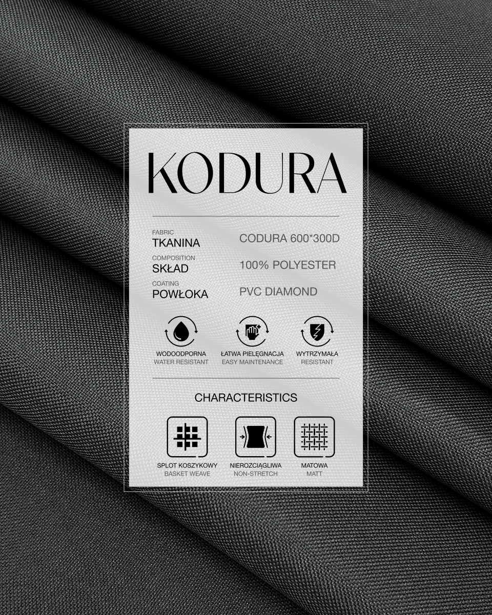 Voděodolná tkanina Kodura Light 600D*300D PVC (306) tmavě šedá