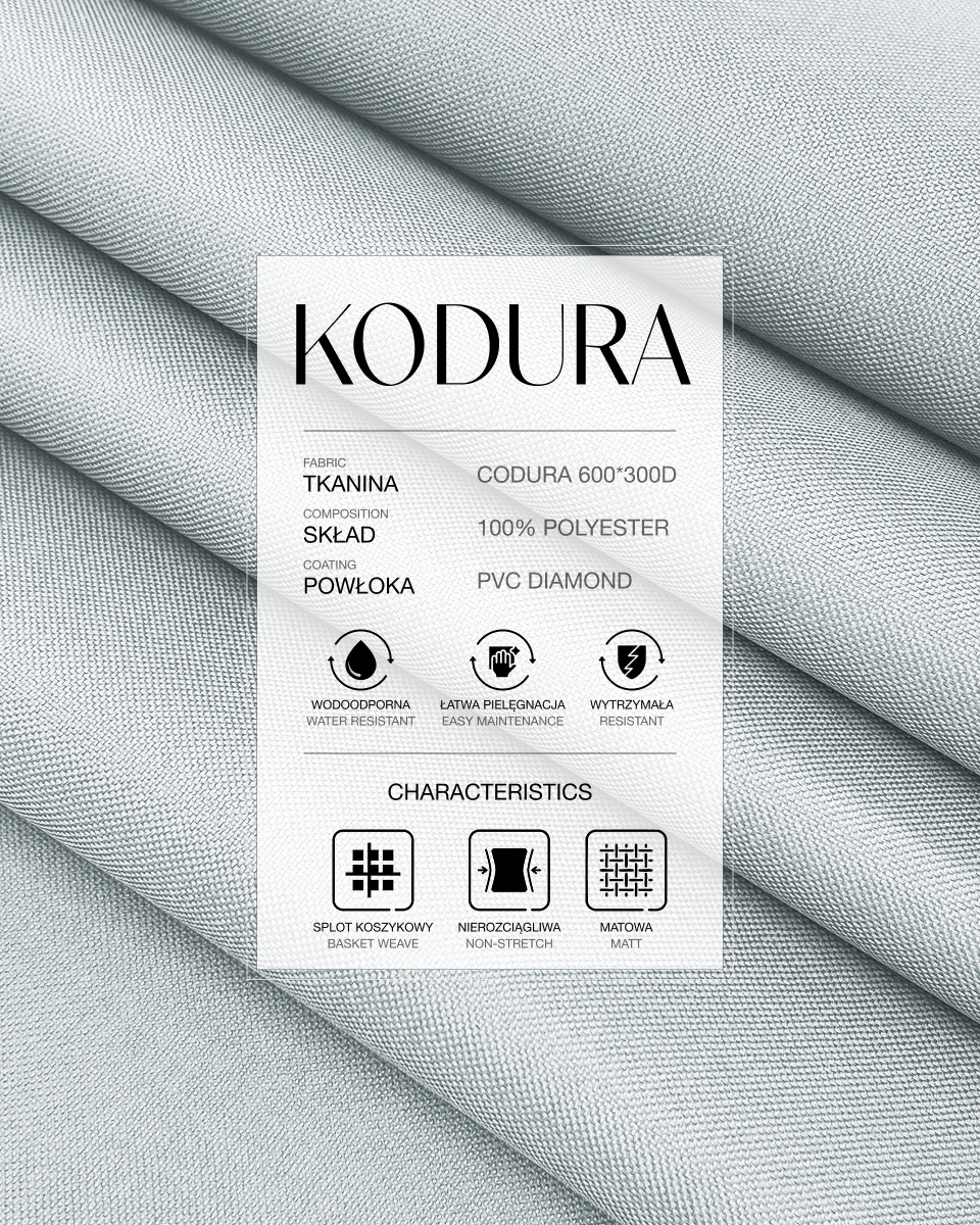 Voděodolná tkanina Kodura 600D*300D PVC (501) bílá