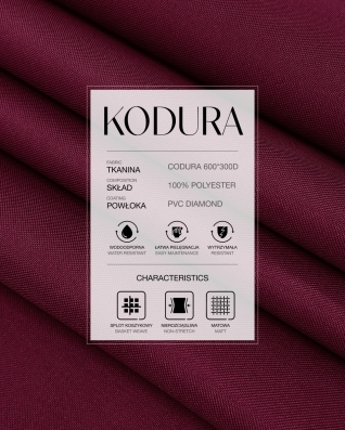 Voděodolná tkanina Kodura 600D*300D PVC (525) bordó