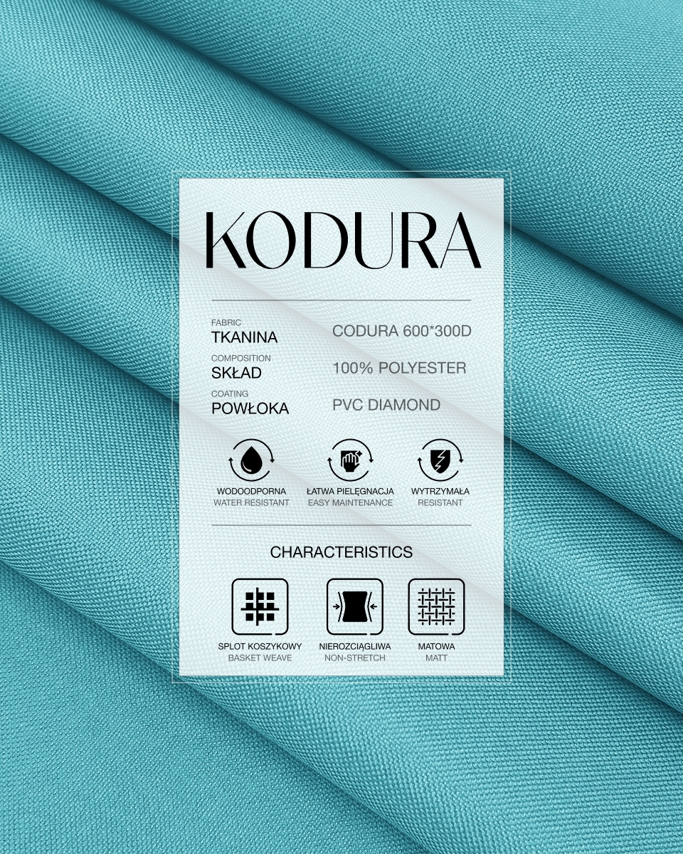 Voděodolná tkanina Kodura 600D*300D PVC (546) světle modrá