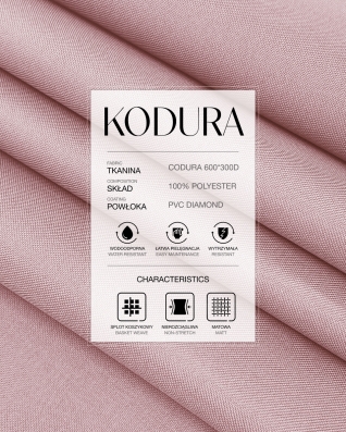 Voděodolná tkanina Kodura 600D*300D PVC (552) světle růžová