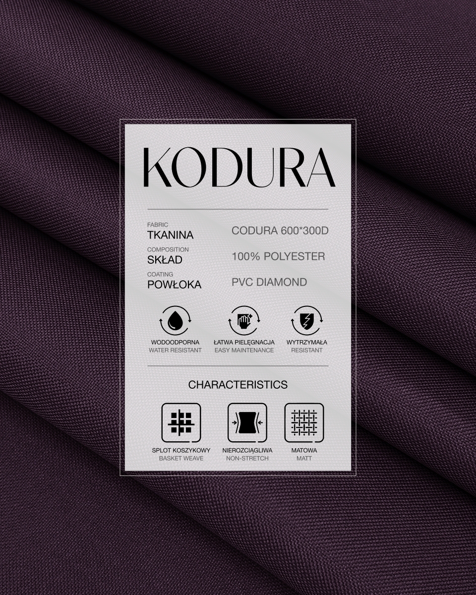 Voděodolná tkanina Kodura 600D*300D PVC (603) fialová