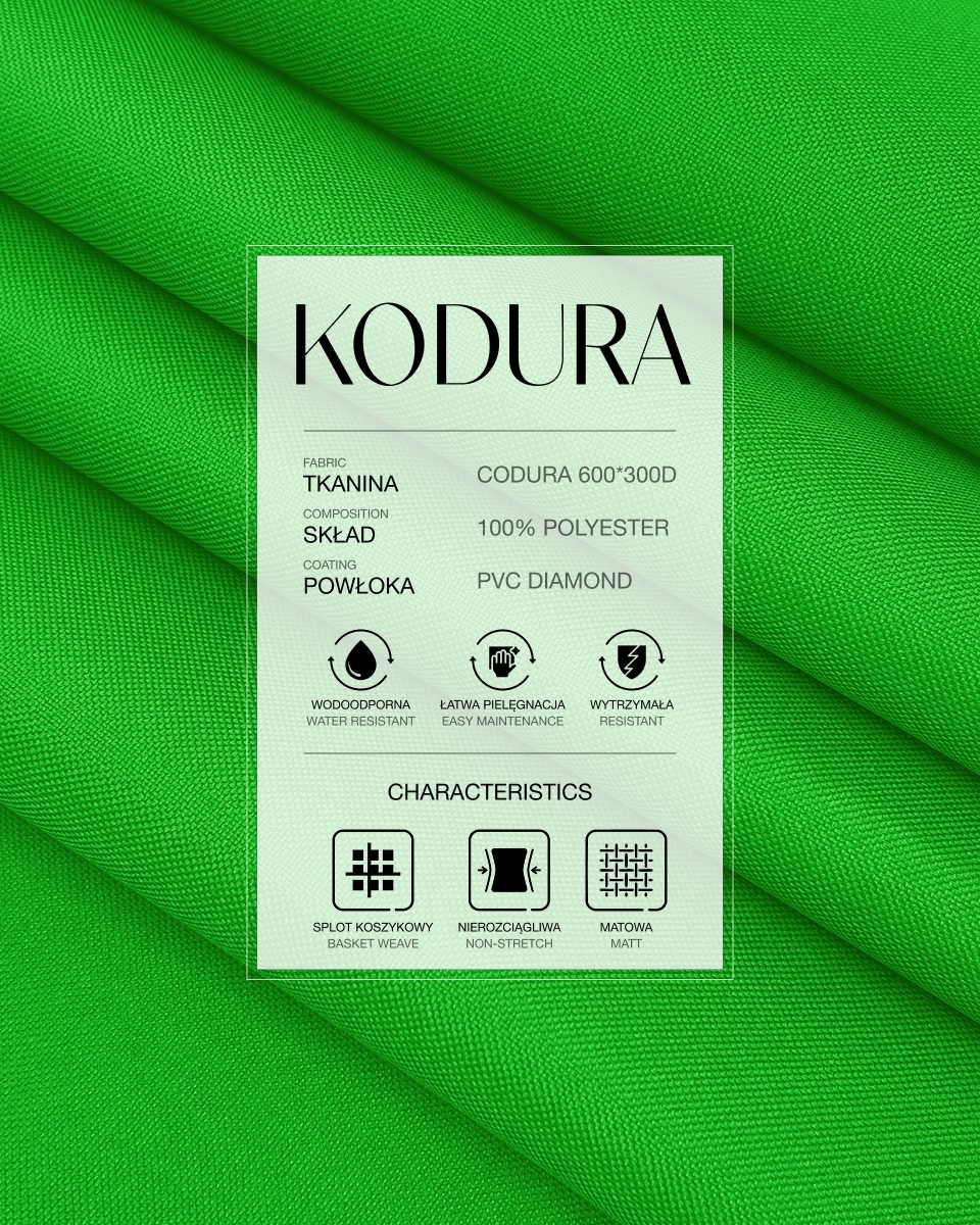 Voděodolná tkanina Kodura 600D*300D PVC (684) zelená