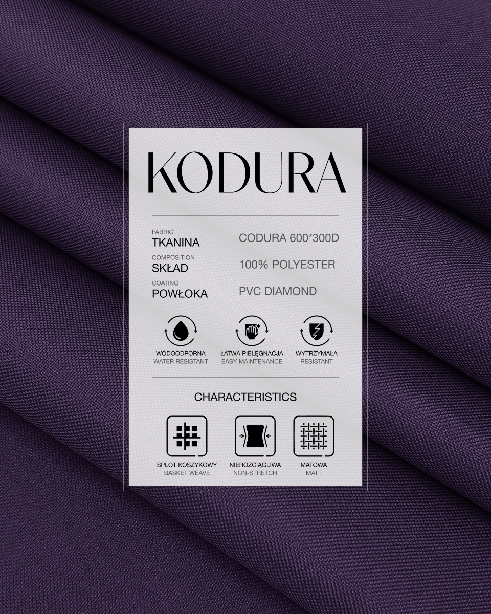 Voděodolná tkanina Kodura 600D*300D PVC (689) fialová