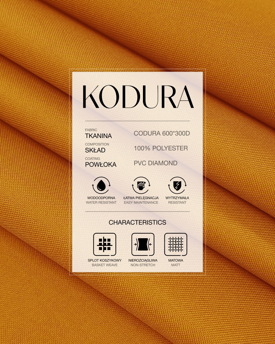 Voděodolná tkanina Kodura 600D*300D PVC (847) žlutá
