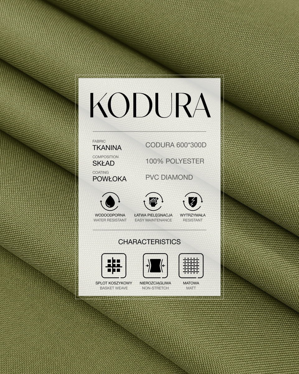 Voděodolná tkanina Kodura 600D*300D PVC (885) olivová