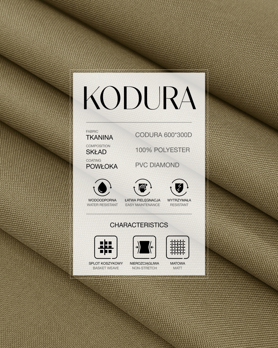 Voděodolná tkanina Kodura 600D*300D PVC (894) tmavě béžová