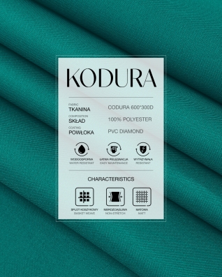 Voděodolná tkanina Kodura 600D*300D PVC (906) petrolejová