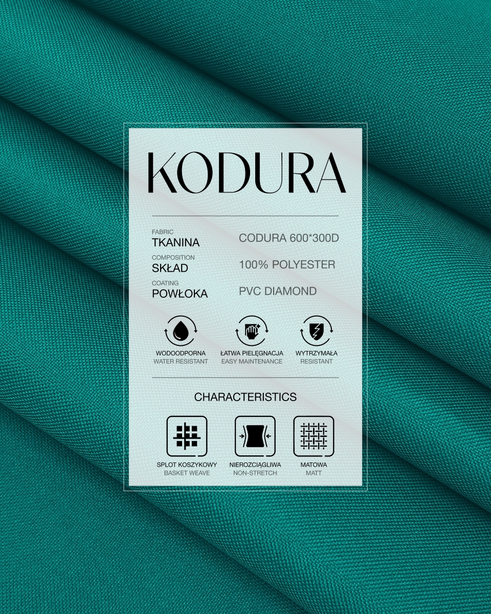 Waterproof Codura Fabric 600D*300D PVC (906) teal