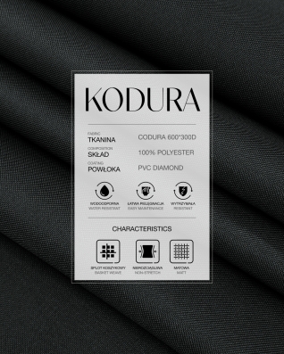 Tkanina wodoodporna Kodura 600D*300D PVC (916) antracytowa