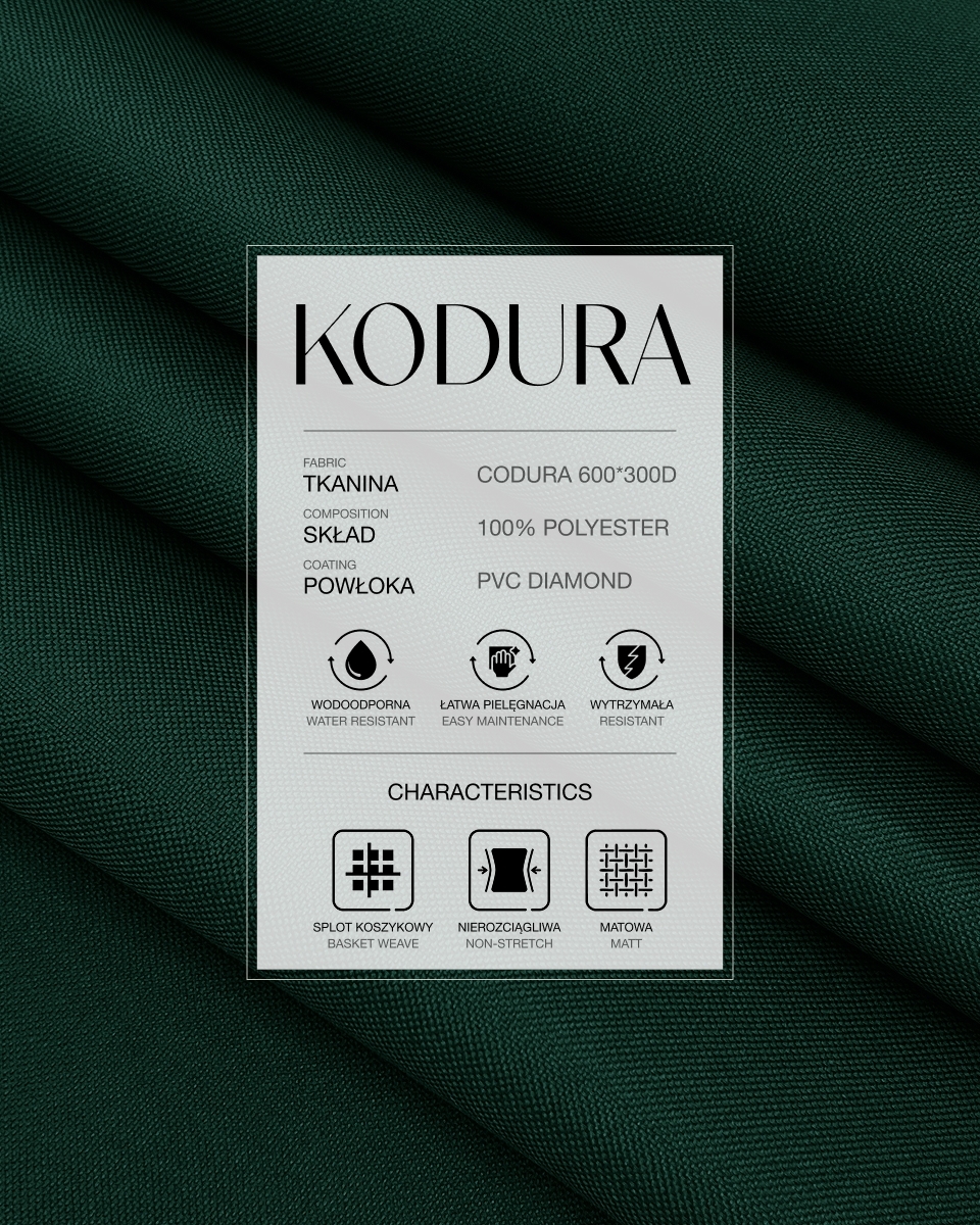 Voděodolná tkanina Kodura 600D*300D PVC (017) tmavě zelená