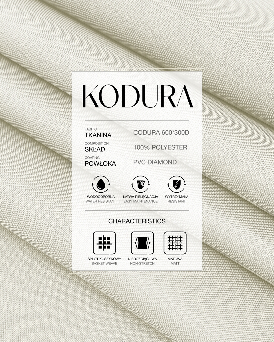 Voděodolná tkanina Kodura 600D*300D PVC (031) světle béžová