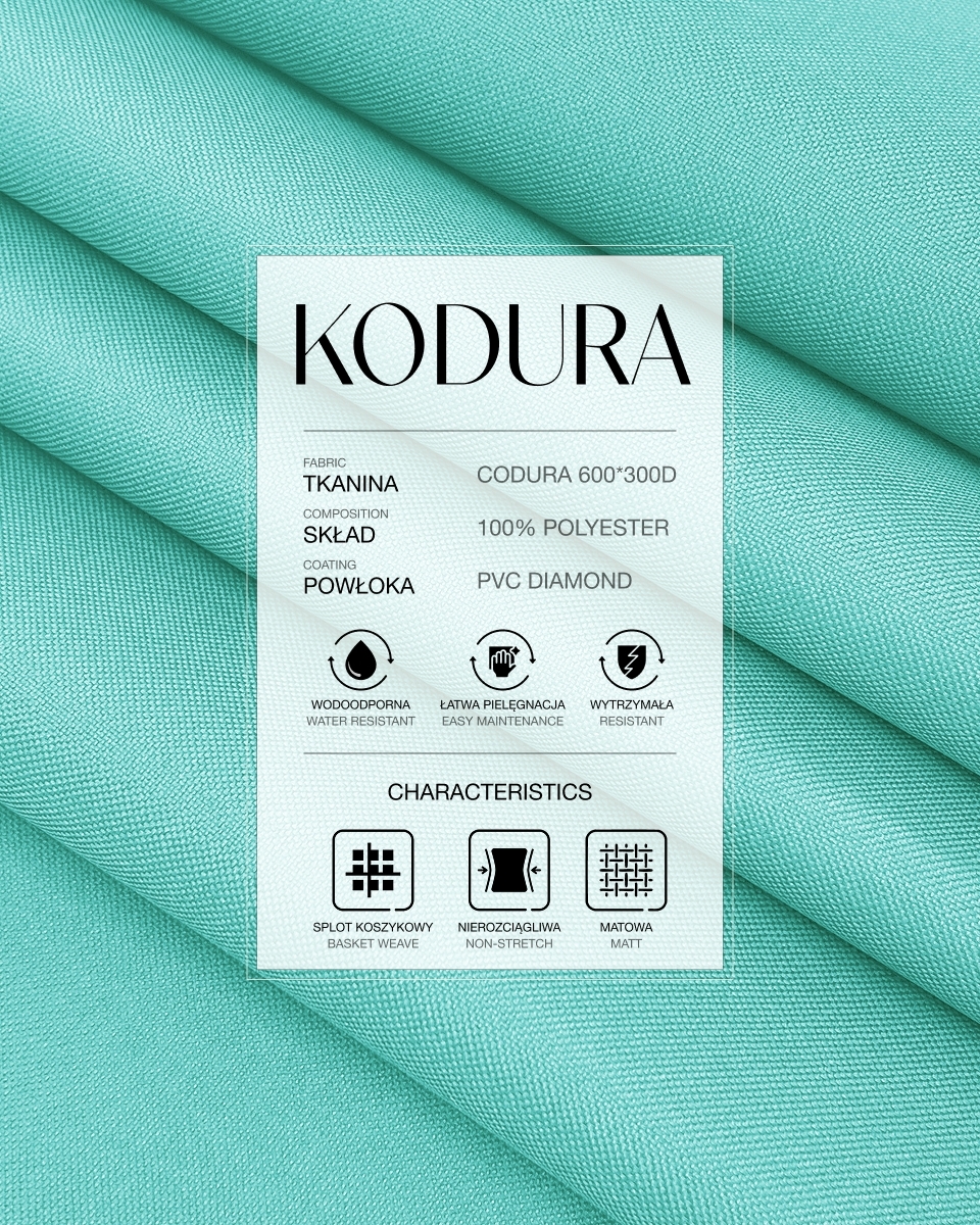 Tkanina wodoodporna Kodura 600D*300D PVC (026) błękitna