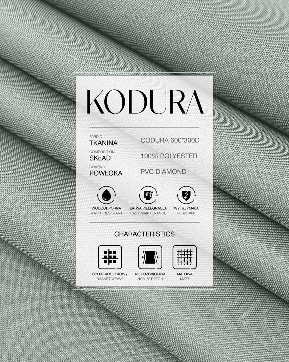 Tkanina wodoodporna Kodura 600D*300D PVC (032) jasnoszara