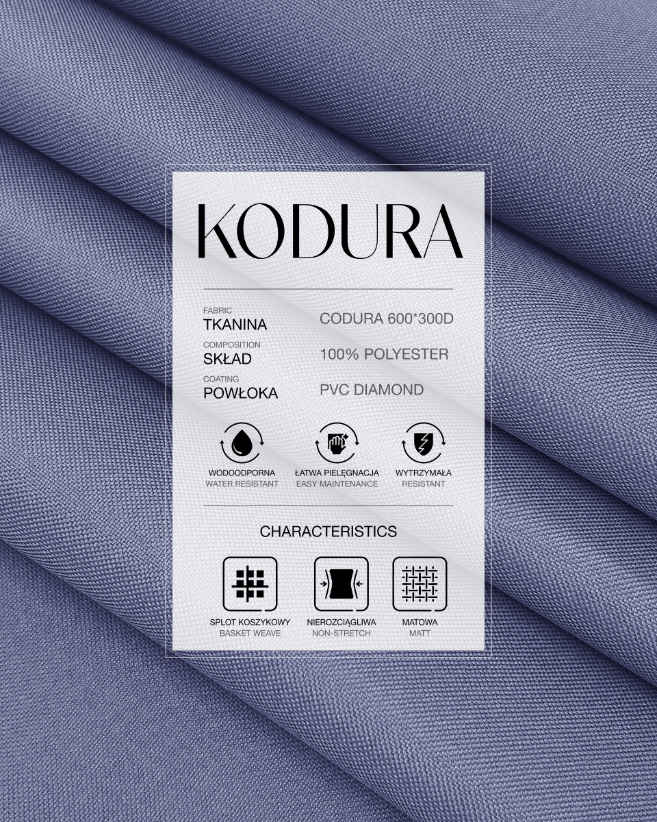 Tkanina wodoodporna Kodura 600D*300D PVC (663) jasnofioletowa