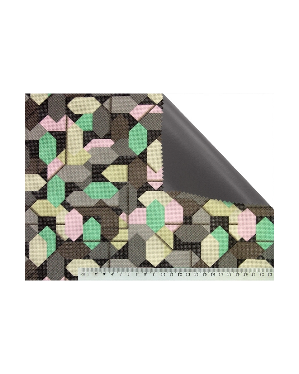 Polyesterová tkanina premium 600d*300d voděodolný potažená pvc-f geometrie 16 150 cm