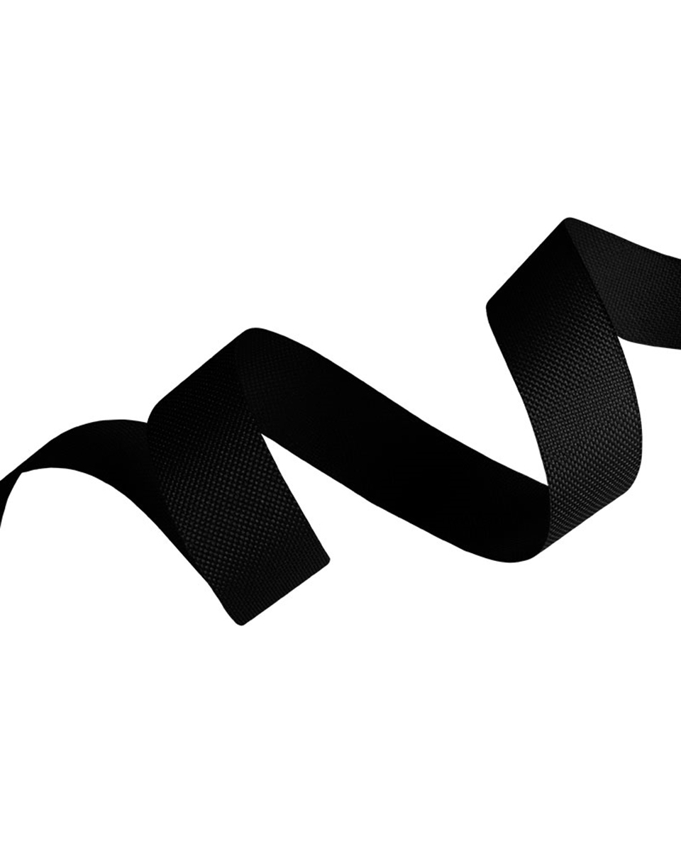 Polyester twill tape 25 mm black (580)
