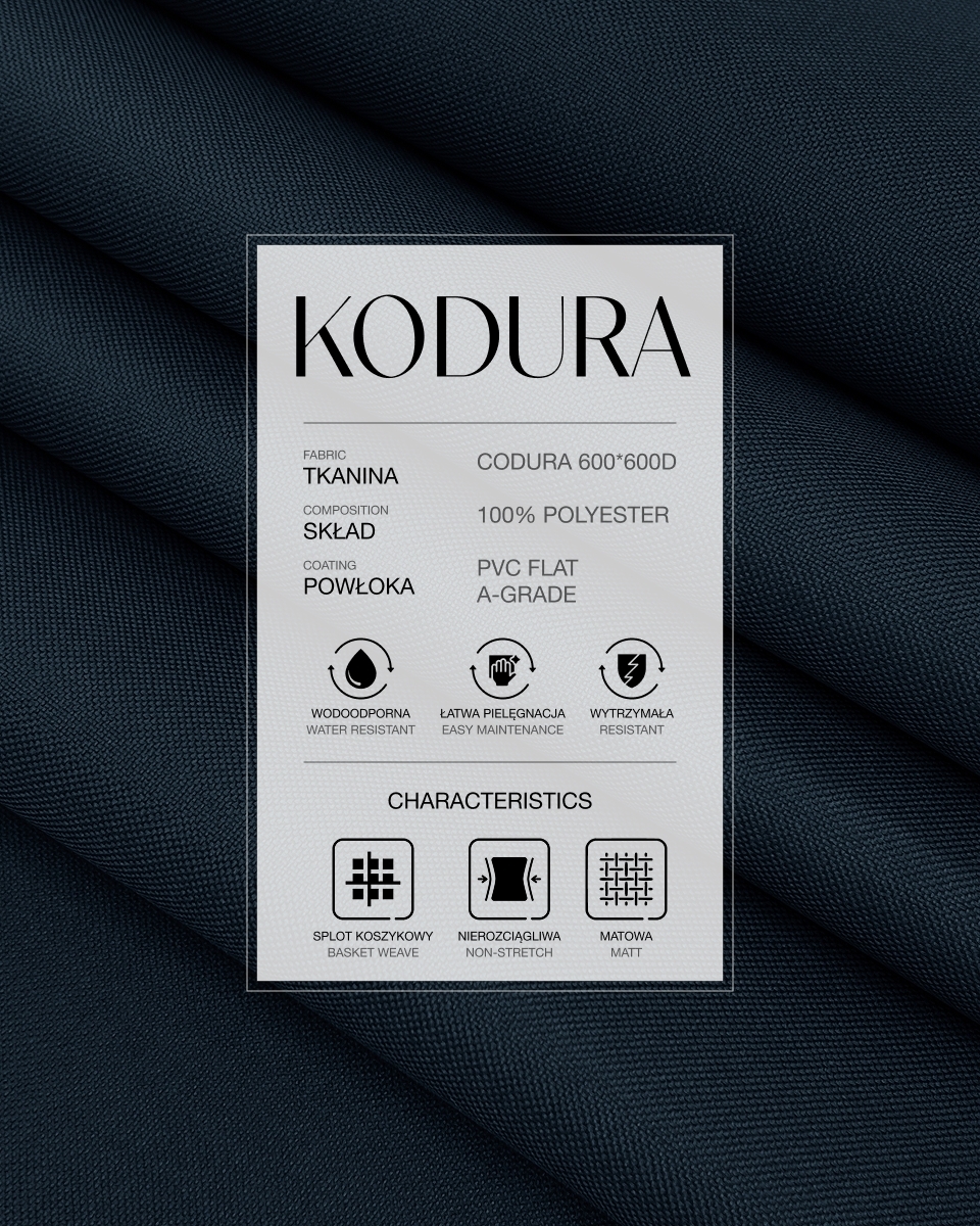 Tkanina wodoodporna Kodura 600D*600D PVC-FLAT A-GRADE (058) granatowa