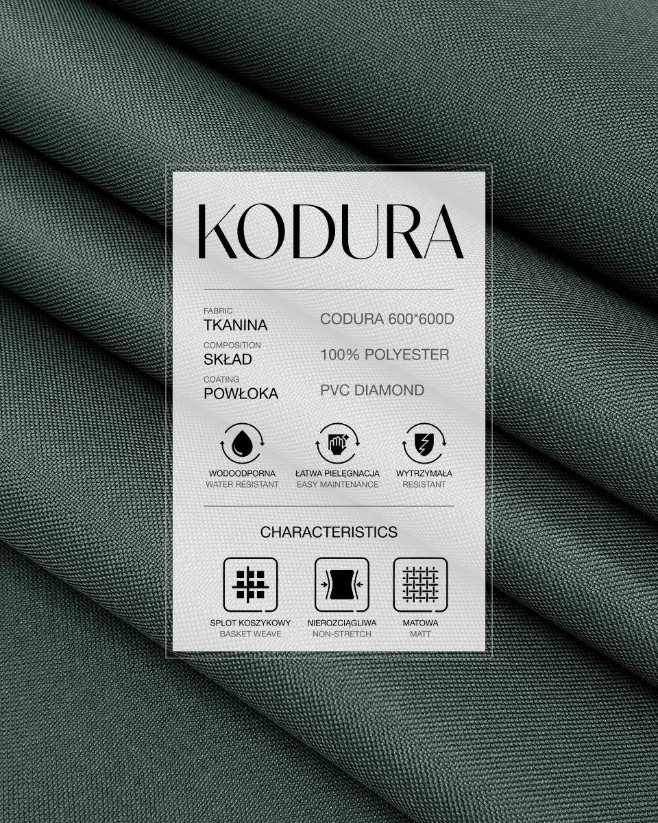 Tkanina wodoodporna Kodura 600D*600D PVC (182) ciemnoszara