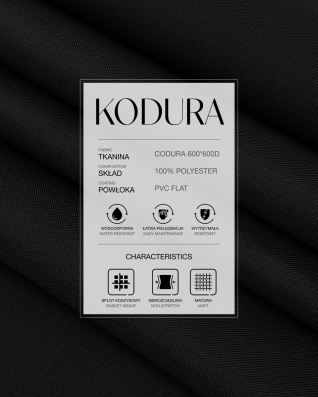 Tkanina wodoodporna Kodura 600D*600D PVC-FLAT (580) czarna