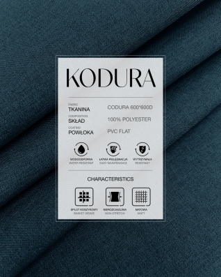 Tkanina wodoodporna Kodura 600D*600D PVC-FLAT (058) granatowa dwuton
